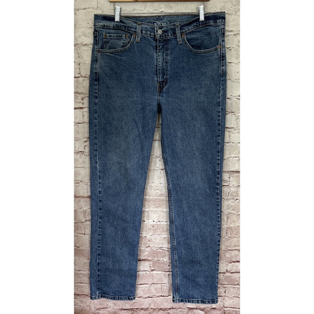 LEVI'S 514 Slim Straight Medium Wash Blue Denim Jeans Mens Size W 36 x L 34